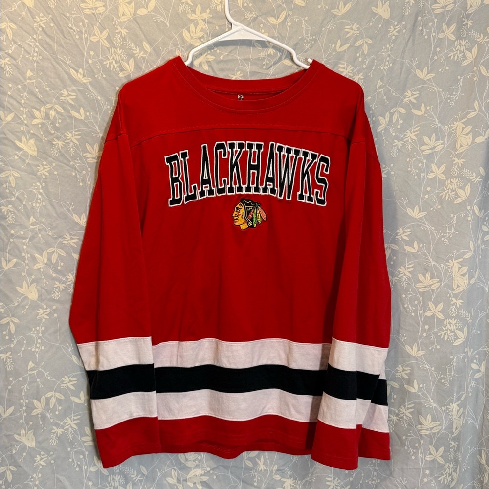 Knights Apparel Red Blackhawks Long Sleeve Tee